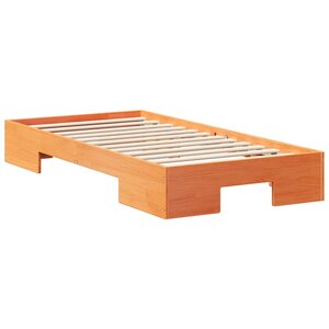 vidaXL Cadre de lit surélevé Marron 90 x 190 cm Bois massif en pin