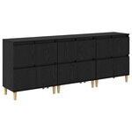 vidaXL Buffets 3 Pièces Chêne noir 60 x 35 x 70 cm Bois d'ingénierie