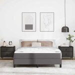 vidaXL Lit avec matelas Gris 160 x 200 cm Faux cuir