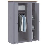 vidaXL Garde-robe 3 portes Gris 118x50x171 5 cm Pin Assortiment Panama