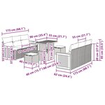 vidaXL Ensemble de canapé de jardin avec coussin 9 Pièces Gris