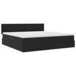 vidaXL Lit de Rangement avec matelas Noir 200 x 200 cm Velours