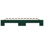vidaXL Lit de jour avec gigogne sans matelas vert foncé 100x200 cm