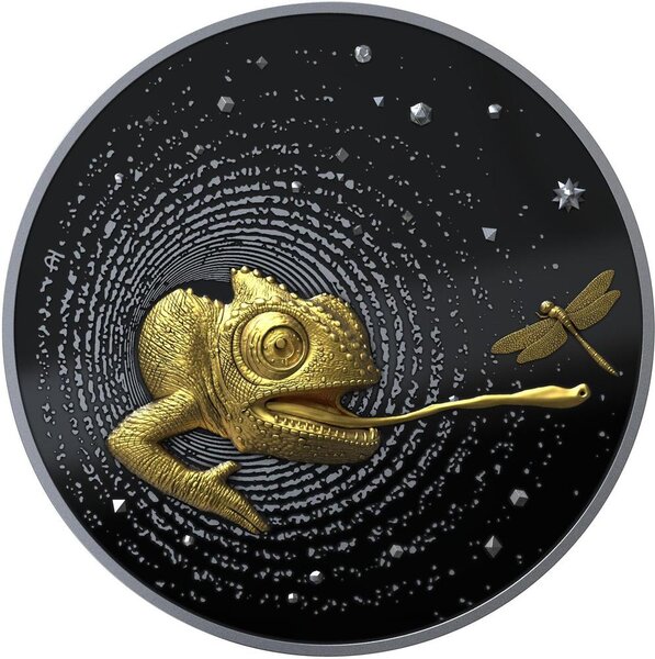 Pièce de monnaie en Argent 2000 Francs g 62.2 (2 oz) Millésime 2025 Numiversum Herpeton CHAMELEON