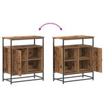 Buffet vidaXL en vieux bois 69x35x80 cm en bois d'ingénierie et en acier
