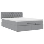 VidaXL Cadre de lit ottoman et matelas gris clair 140x200 cm tissu