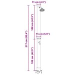 vidaXL Douche solaire extérieure 217 cm 20 L