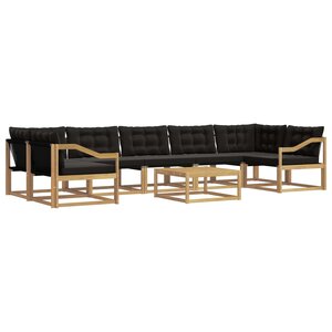 vidaXL Ensemble de canapés d'extérieur 8 Pièces Blanc et noir
