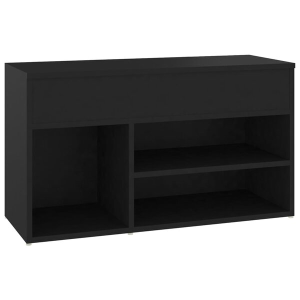 vidaXL Banc à chaussures Noir 80x30x45 cm Bois d’ingénierie