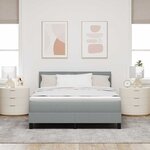 vidaXL Lit à ressorts avec tête de lit Gris clair 160 x 200 cm tissu