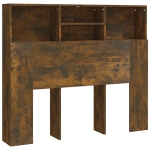 vidaXL Armoire de tête de lit Chêne fumé 120x19x103 5 cm