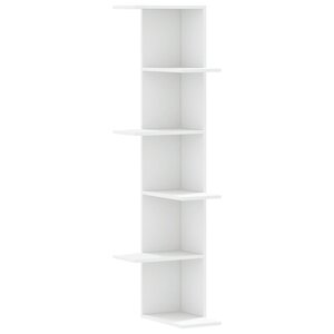 vidaXL Étagère d'angle murale blanc 36 5x36 5x140 cm bois d'ingénierie