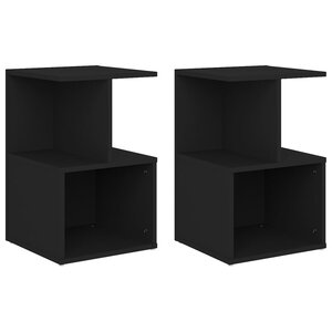 vidaXL Tables de chevet 2 Pièces noir 35x35x55 cm bois d'ingénierie