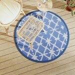 vidaXL Tapis d'extérieur ARAKIL bleu et blanc Ø120 cm PP