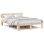 vidaXL Cadre de lit Marron 160 x 200 cm Bois de pin massif