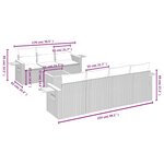 vidaXL Salon de jardin 8 Pièces avec coussins gris résine tressée