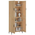 vidaXL Buffet haut Chêne sonoma 69 5x34x180 cm Bois d'ingénierie