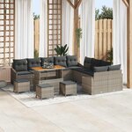 vidaXL Ensemble de canapé de jardin 13 Pièces Gris clair et gris foncé