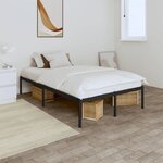 vidaXL Cadre de lit métal noir 135x190 cm