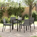 vidaXL Ensemble de salle à manger de jardin 5 pièces Gris Poly Rotin