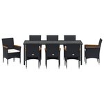 vidaXL Ensemble de salle à manger de jardin 9 pièces Rattan poly noir