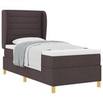 vidaXL Lit à ressorts avec matelas Marron foncé 200 x 90 cm tissu