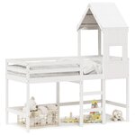 vidaXL Lit superposé avec échelle et toit sans matelas blanc 90x190 cm