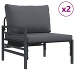 vidaXL Ensemble de canapé de jardin 6 Pièces Anthracite Acier