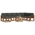 vidaXL Ensemble de canapés d'extérieur 9 Pièces Naturel et Anthracite