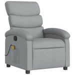 vidaXL Fauteuil de massage inclinable gris clair tissu