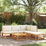 vidaXL Ensemble de canapés de jardin 6 pièces avec coussins en bois d'acacia et rotin