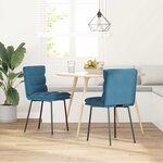 vidaXL Chaises à manger lot de 2 Bleu Velours