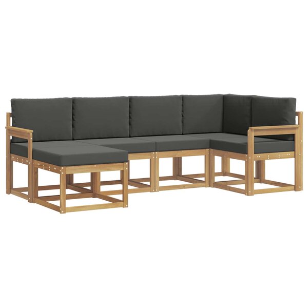 vidaXL Ensemble de canapés d'extérieur 6 pc Blanc et anthracite