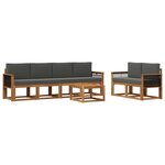 vidaXL Ensemble de canapés d'extérieur 6 pc Naturel et Anthracite