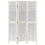 vidaXL Cloison de séparation 3 panneaux blanc bois de paulownia massif