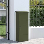 vidaXL Boîte de dépôt de colis Vert olive 44 5 x 29 x 110 5 cm Acier