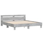 vidaXL Cadre de lit avec tête de lit et LED gris béton 200x200 cm
