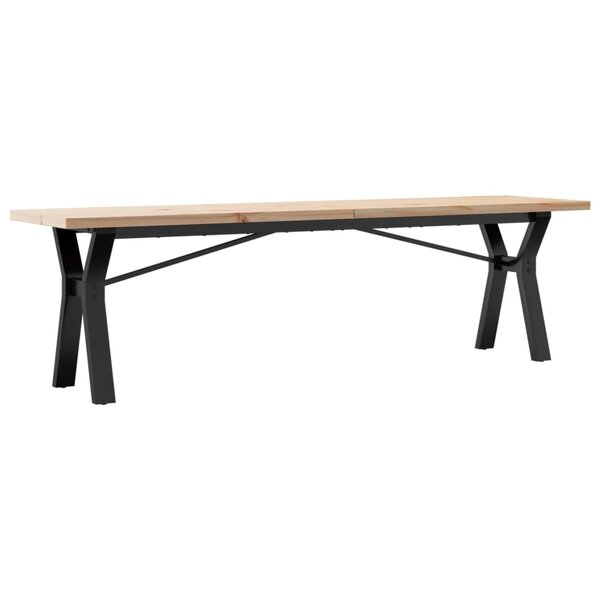 vidaXL Table basse cadre en Y 160x40x45 5 cm bois de pin massif acier