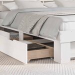 vidaXL Cadre de lit avec tiroir Blanc 200 x 200 cm Bois massif en pin