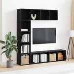 vidaXL Étagère 3 Pièces Chêne noir 36 x 30 x 143 cm Bois d'ingénierie