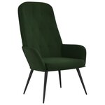 vidaXL Chaise de relaxation Vert foncé Velours