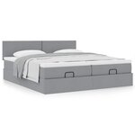 VidaXL Cadre de lit ottoman et matelas gris clair 180x200cm tissu