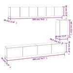 vidaXL Ensemble de meubles TV 6 Pièces Gris béton Bois d'ingénierie