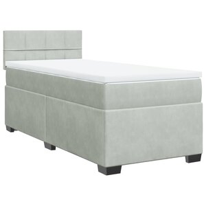 vidaXL Sommier à lattes de lit et matelas Gris clair 100x200cm Velours
