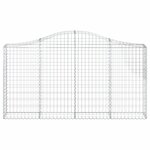 vidaXL Paniers à gabions arqués 7 Pièces 200x30x100/120 cm Fer galvanisé