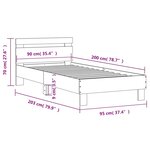 vidaXL Cadre de lit tête de lit et lumières LED chêne sonoma 90x200 cm