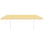 vidaXL Auvent rétractable automatique avec poteaux 5x3m Jaune et blanc