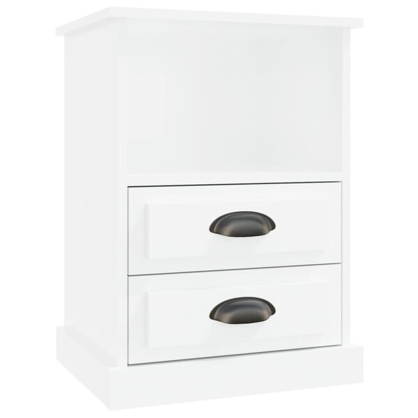 vidaXL Table de chevet blanc brillant 43x36x60 cm