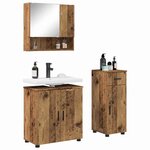 vidaXL Ensemble de mobilier de salle de bain 3 Pièces Bois Ancien
