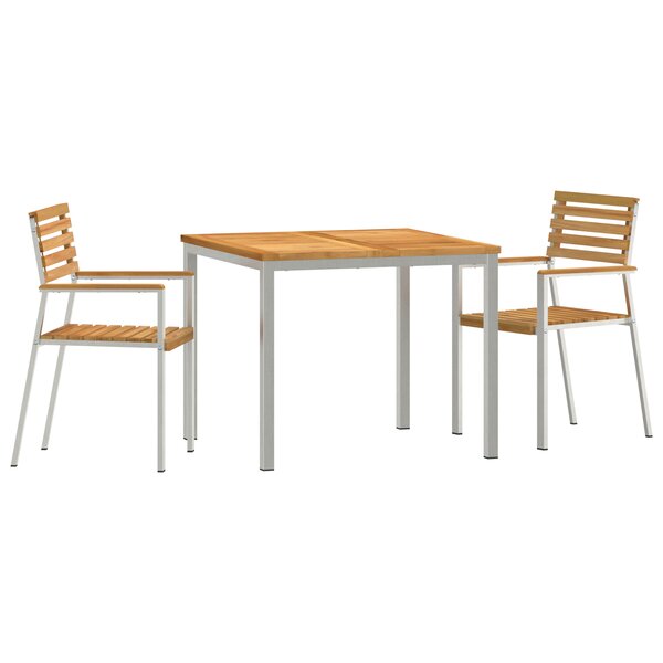 Ensemble de salle à manger jardin 3 pièces en teck massif vidaXL